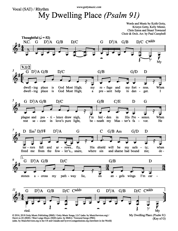 My Dwelling Place (Psalm 91) Rhythm/Vocal (Keith & Kristyn Getty)