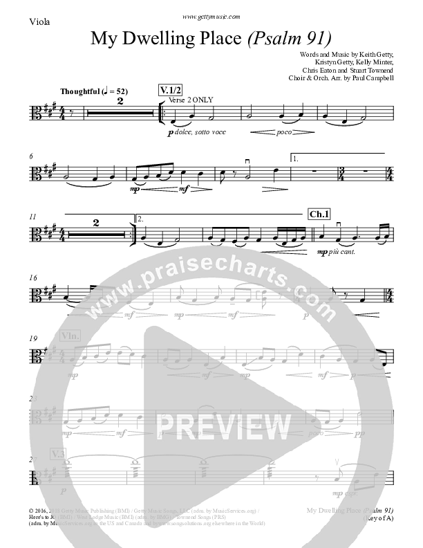 My Dwelling Place (Psalm 91) Viola (Keith & Kristyn Getty)