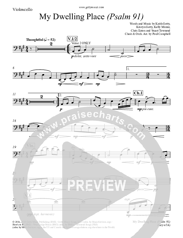 My Dwelling Place (Psalm 91) Violincello (Keith & Kristyn Getty)