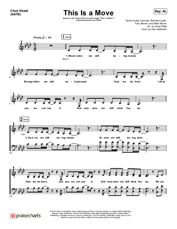 This Is A Move Choir Sheet (SATB) (Tasha Cobbs Leonard)