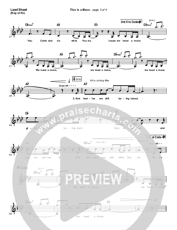 This Is A Move Lead Sheet (Melody) (Tasha Cobbs Leonard)