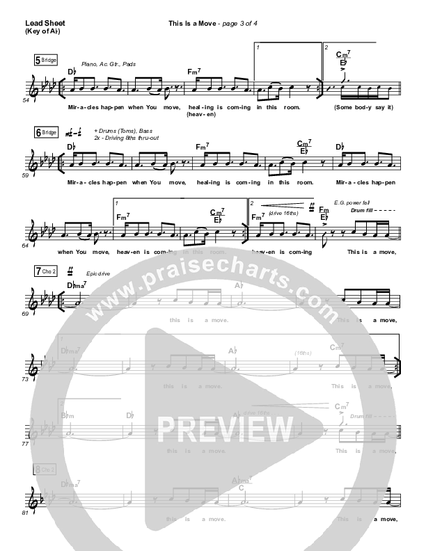 This Is A Move Lead Sheet (Melody) (Tasha Cobbs Leonard)