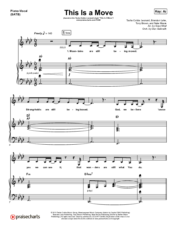 This Is A Move Piano/Vocal (SATB) (Tasha Cobbs Leonard)