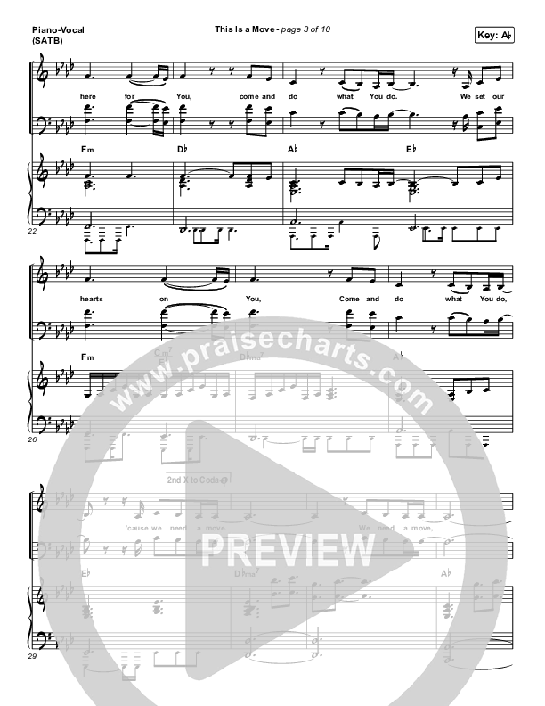 This Is A Move Piano/Vocal (SATB) (Tasha Cobbs Leonard)