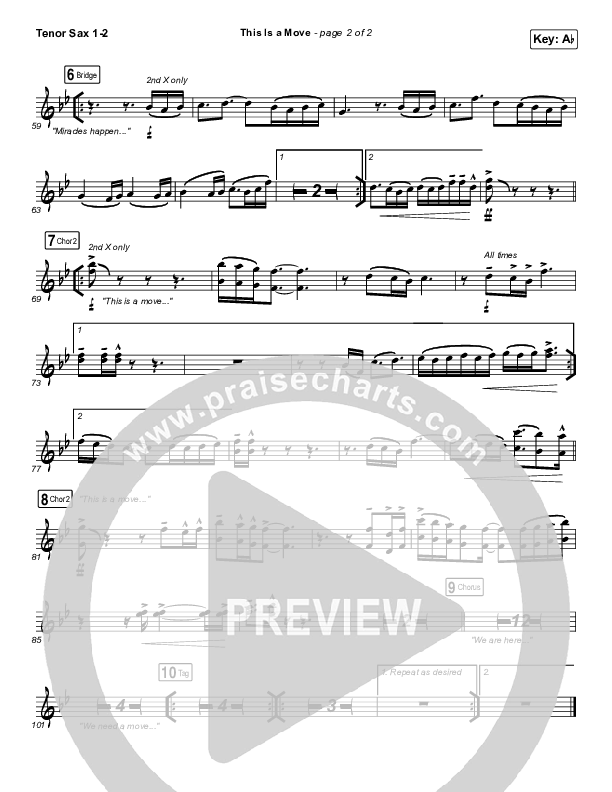 This Is A Move Tenor Sax 1/2 (Tasha Cobbs Leonard)