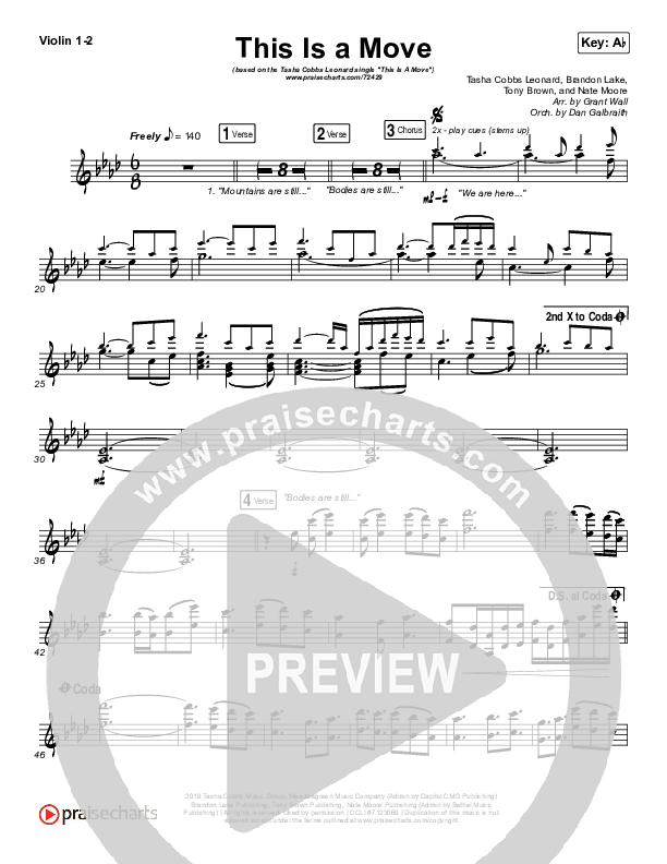This Is A Move Violin 1/2 (Tasha Cobbs Leonard)