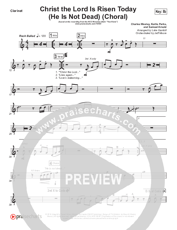 Christ The Lord Is Risen Today (He Is Not Dead) (Choral Anthem SATB) Wind Pack (NCC Worship / Arr. Luke Gambill)