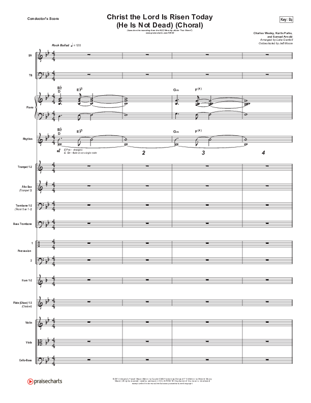 Christ The Lord Is Risen Today (He Is Not Dead) (Choral Anthem SATB) Conductor's Score (NCC Worship / Arr. Luke Gambill)