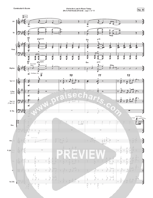 Christ The Lord Is Risen Today (He Is Not Dead) (Choral Anthem SATB) Conductor's Score (NCC Worship / Arr. Luke Gambill)