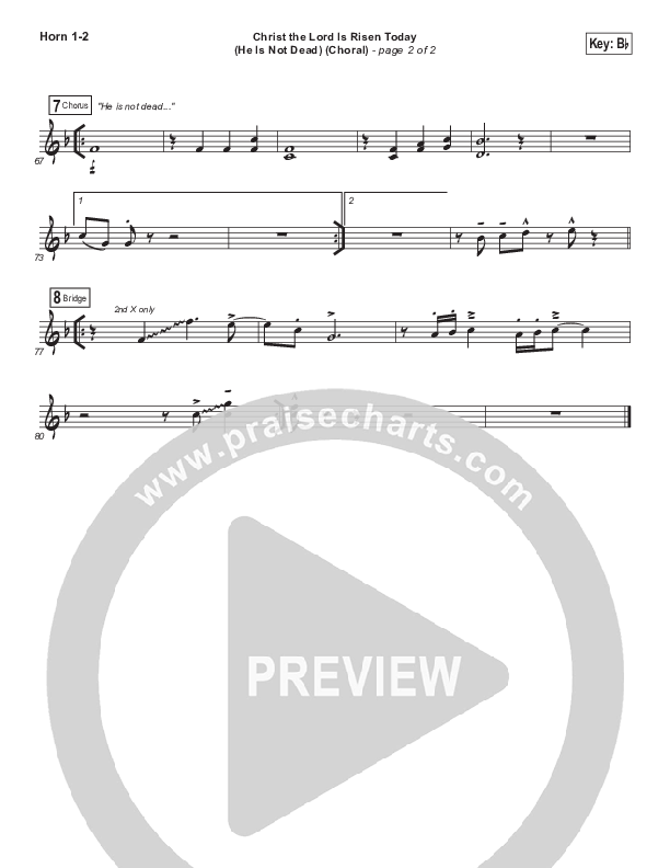 Christ The Lord Is Risen Today (He Is Not Dead) (Choral Anthem SATB) French Horn 1/2 (NCC Worship / Arr. Luke Gambill)