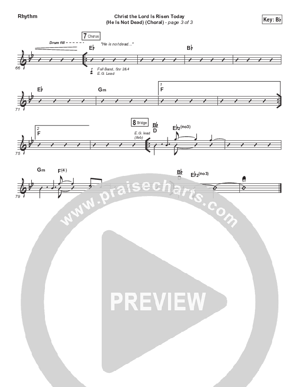Christ The Lord Is Risen Today (He Is Not Dead) (Choral Anthem SATB) Rhythm Chart (NCC Worship / Arr. Luke Gambill)