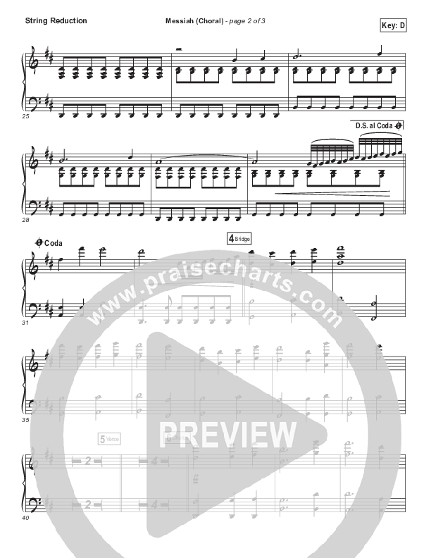 Messiah (Choral Anthem SATB) String Pack (Francesca Battistelli / Arr. Luke Gambill)