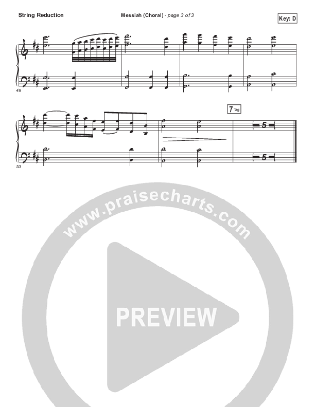 Messiah (Choral Anthem SATB) String Pack (Francesca Battistelli / Arr. Luke Gambill)