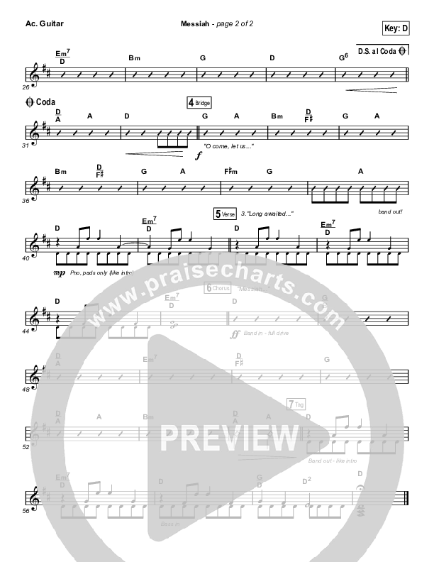 Messiah (Choral Anthem SATB) Acoustic Guitar (Francesca Battistelli / Arr. Luke Gambill)