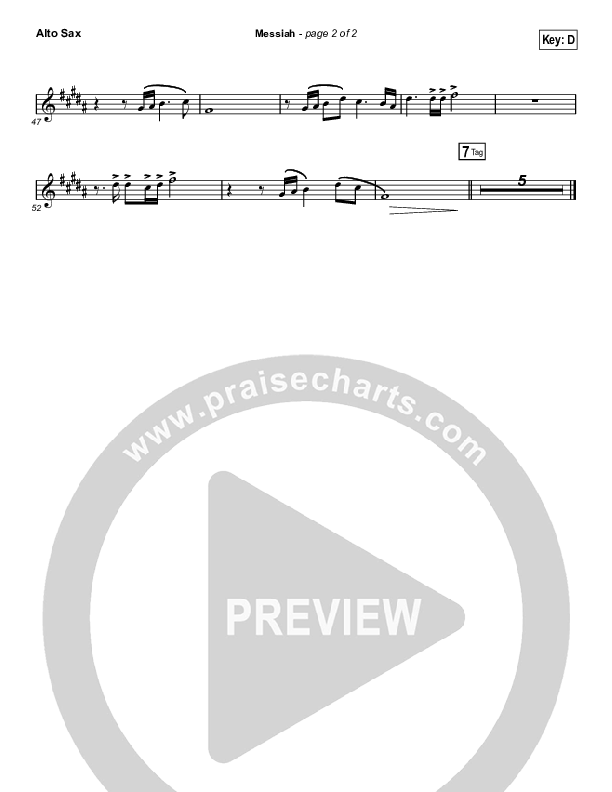 Messiah (Choral Anthem SATB) Alto Sax (Francesca Battistelli / Arr. Luke Gambill)