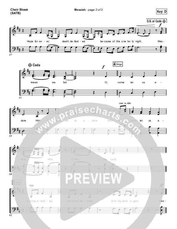 Messiah (Choral Anthem SATB) Choir Vocals (SATB) (Francesca Battistelli / Arr. Luke Gambill)