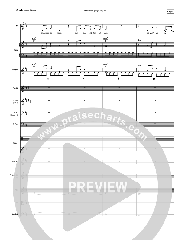 Messiah (Choral Anthem SATB) Conductor's Score (Francesca Battistelli / Arr. Luke Gambill)