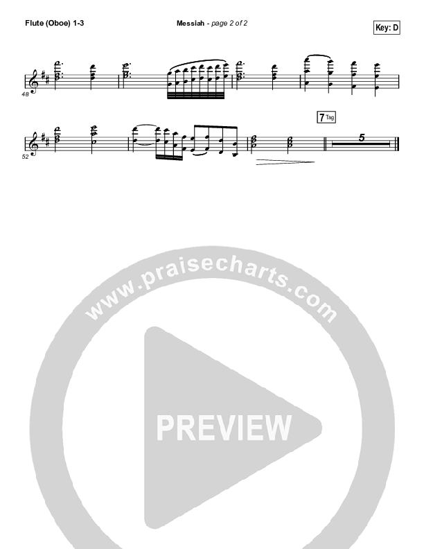 Messiah (Choral Anthem SATB) Flute/Oboe 1/2/3 (Francesca Battistelli / Arr. Luke Gambill)
