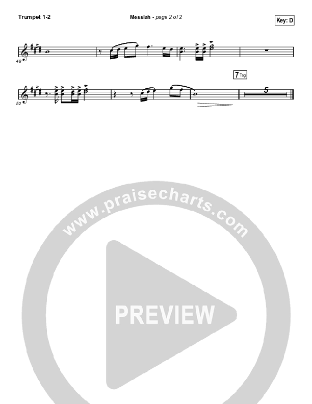 Messiah (Choral Anthem SATB) Trumpet 1,2 (Francesca Battistelli / Arr. Luke Gambill)