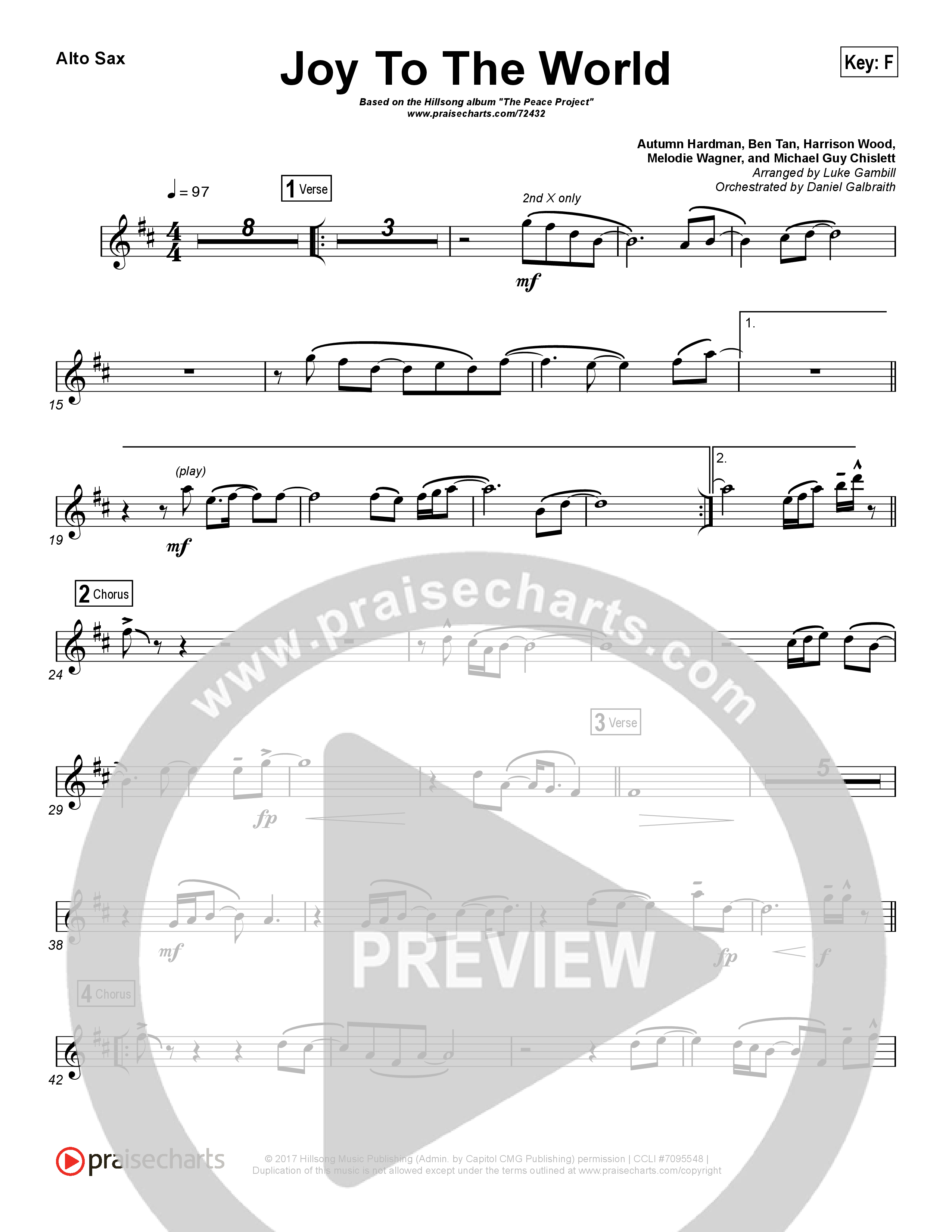 Joy To The World (Choral Anthem SATB) Wind Pack (Hillsong Worship / Arr. Luke Gambill)