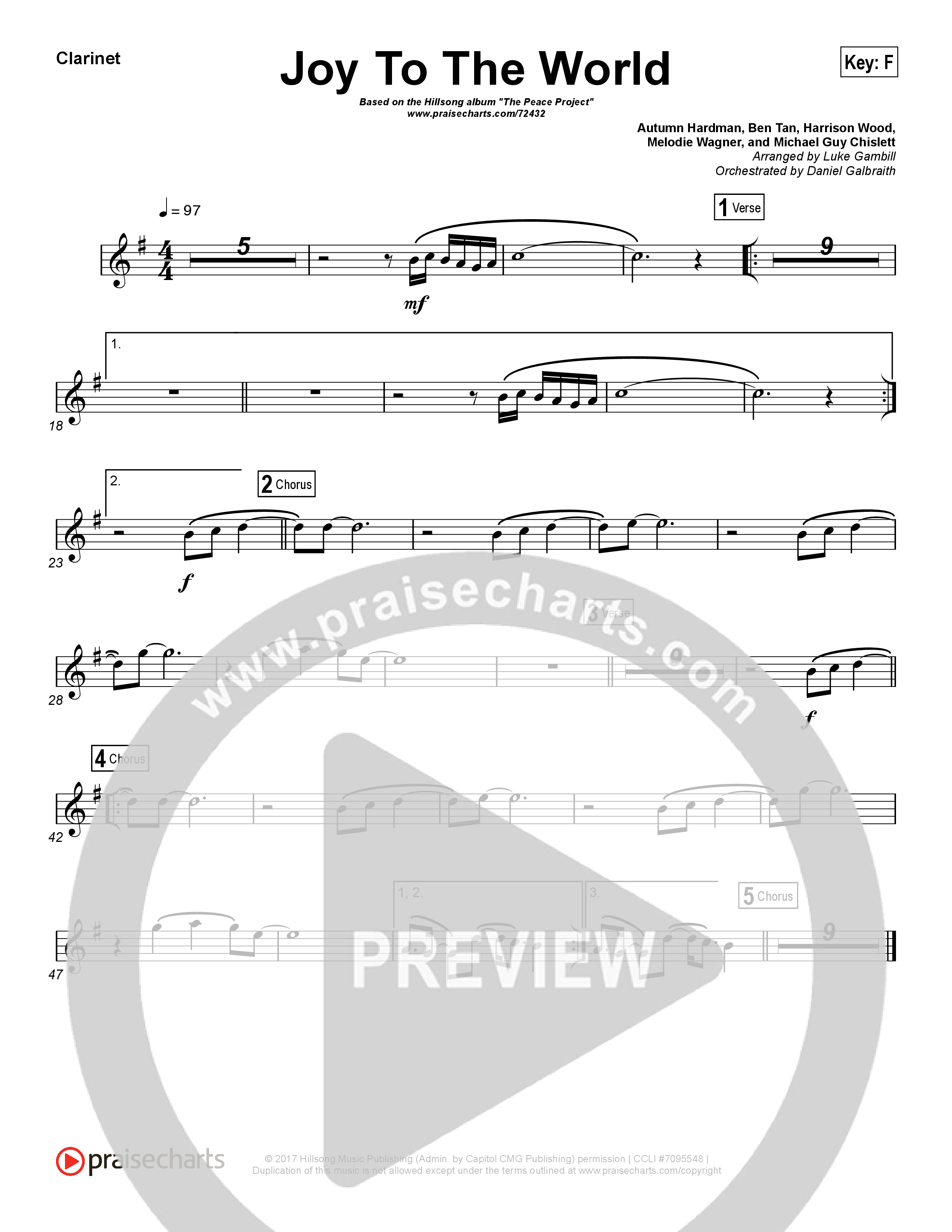 Joy To The World (Choral Anthem SATB) Wind Pack (Hillsong Worship / Arr. Luke Gambill)