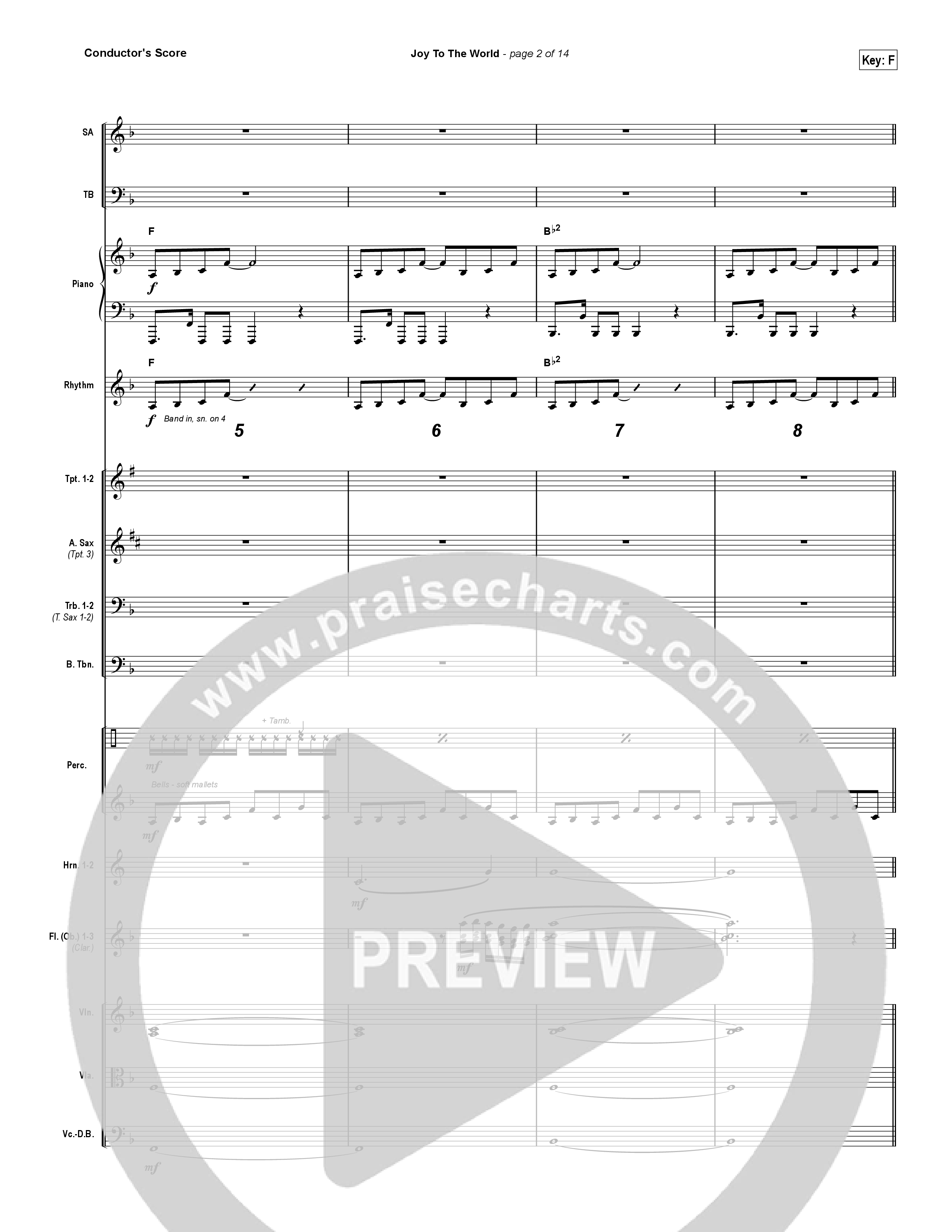 Joy To The World (Choral Anthem SATB) Orchestration (Hillsong Worship / Arr. Luke Gambill)