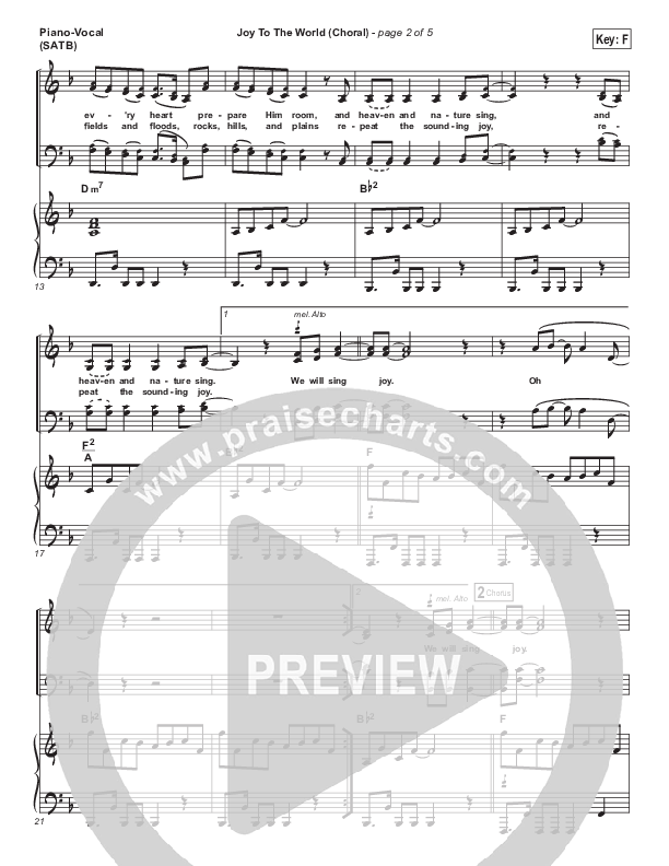 Joy To The World (Choral Anthem SATB) Piano/Vocal Pack (Hillsong Worship / Arr. Luke Gambill)