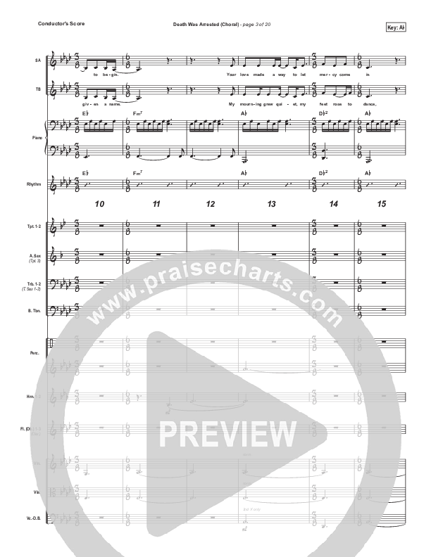 Death Was Arrested (Choral Anthem SATB) Conductor's Score (North Point Worship / Arr. Luke Gambill)