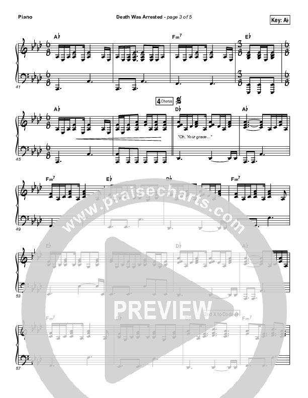 Death Was Arrested (Choral Anthem SATB) Piano Sheet (North Point Worship / Arr. Luke Gambill)
