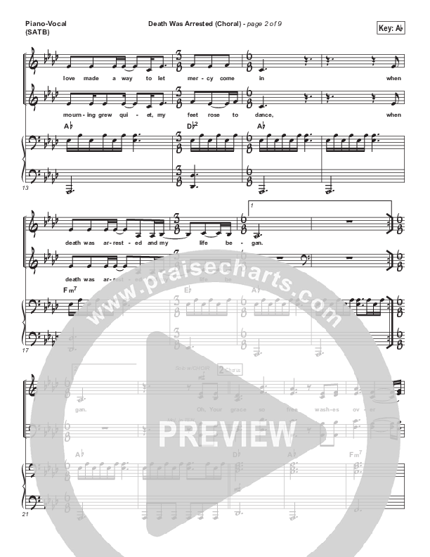 Death Was Arrested (Choral Anthem SATB) Piano/Vocal Pack (North Point Worship / Arr. Luke Gambill)
