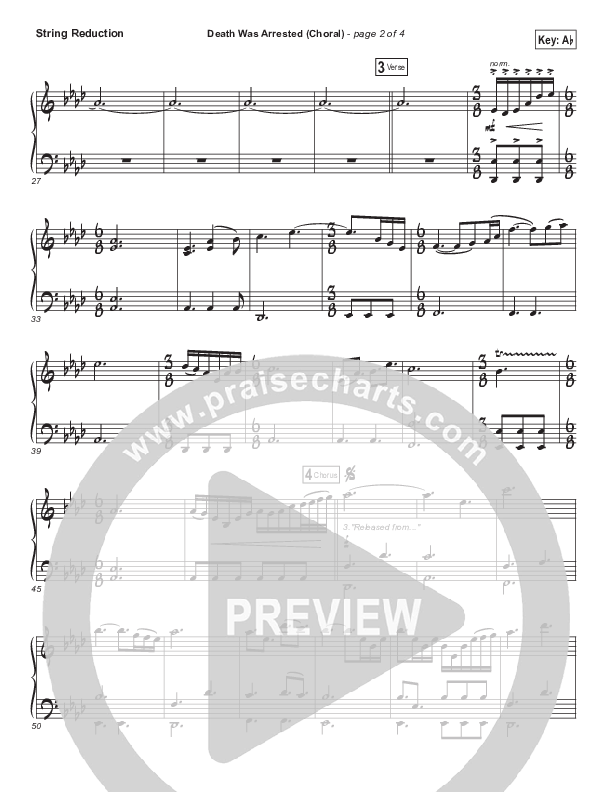 Death Was Arrested (Choral Anthem SATB) String Pack (North Point Worship / Arr. Luke Gambill)