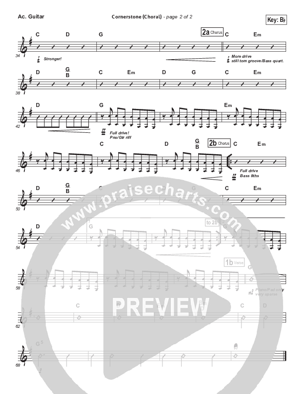 Cornerstone (Choral Anthem SATB) Acoustic Guitar (Hillsong Worship / Arr. Luke Gambill)