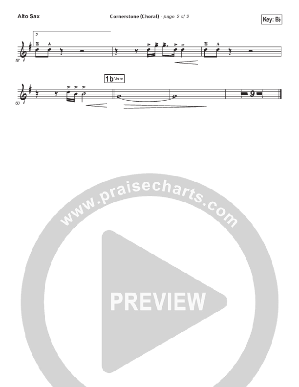 Cornerstone (Choral Anthem SATB) Alto Sax (Hillsong Worship / Arr. Luke Gambill)