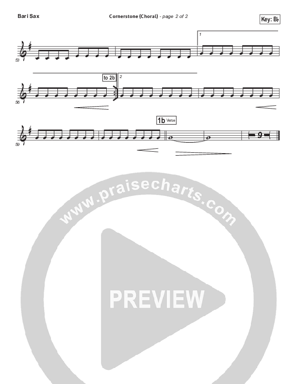 Cornerstone (Choral Anthem SATB) Bari Sax (Hillsong Worship / Arr. Luke Gambill)