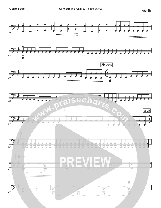 Cornerstone (Choral Anthem SATB) Cello/Bass (Hillsong Worship / Arr. Luke Gambill)