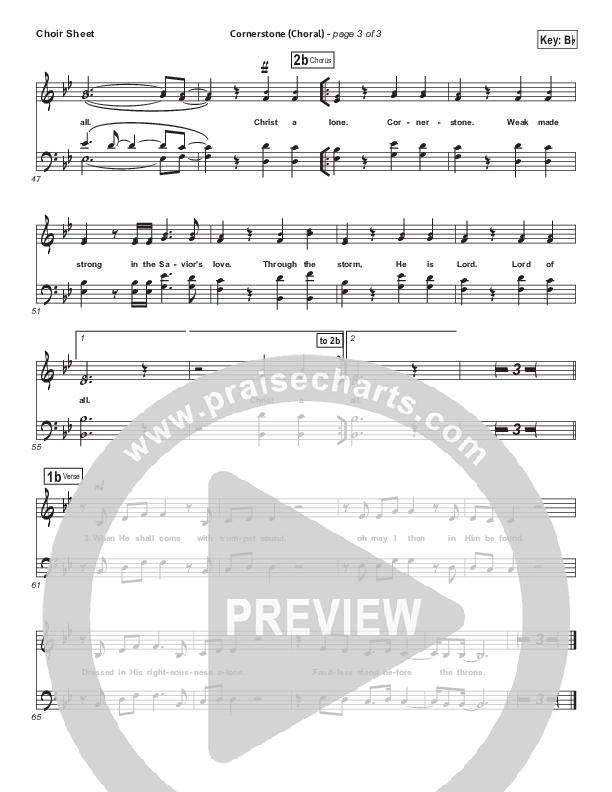 Cornerstone (Choral Anthem SATB) Choir Sheet (SATB) (Hillsong Worship / Arr. Luke Gambill)