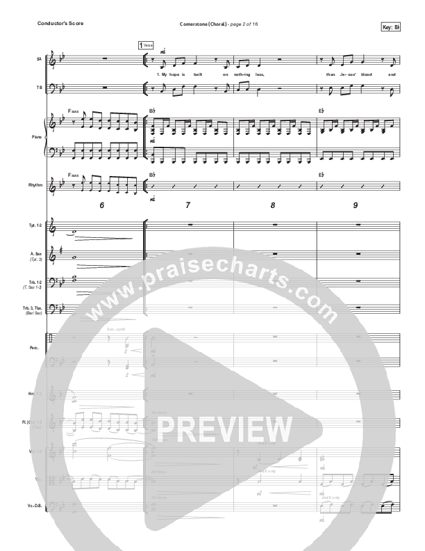 Cornerstone (Choral Anthem SATB) Orchestration (Hillsong Worship / Arr. Luke Gambill)