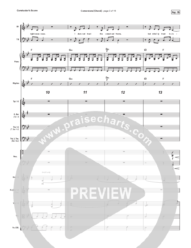 Cornerstone (Choral Anthem SATB) Conductor's Score (Hillsong Worship / Arr. Luke Gambill)