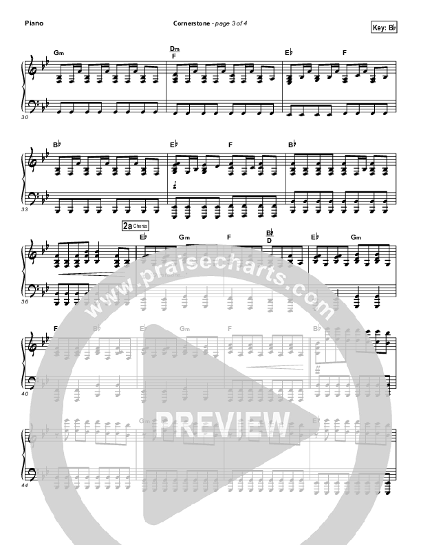 Cornerstone (Choral Anthem SATB) Piano Sheet (Hillsong Worship / Arr. Luke Gambill)
