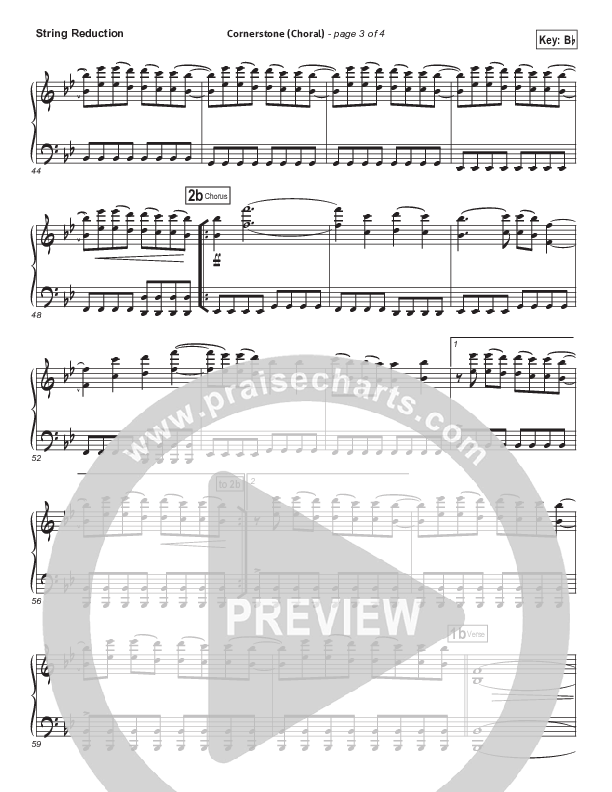 Cornerstone (Choral Anthem SATB) String Pack (Hillsong Worship / Arr. Luke Gambill)