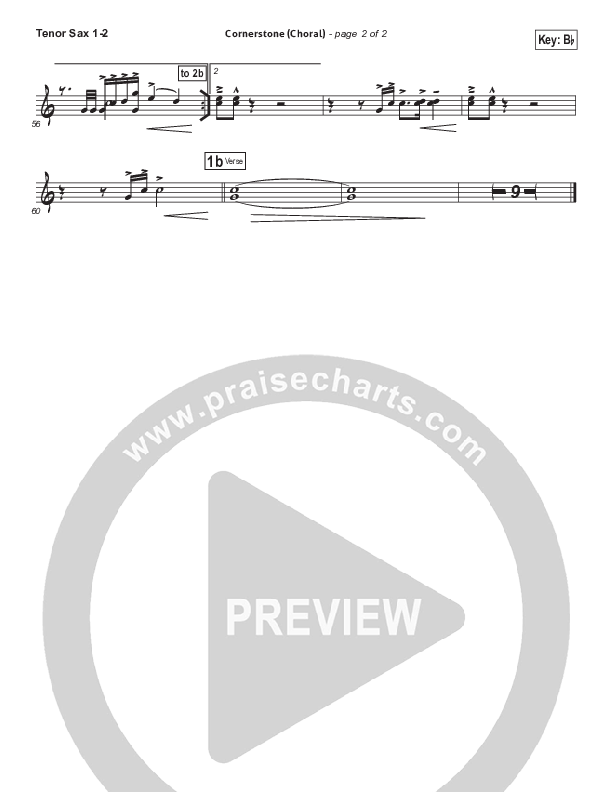 Cornerstone (Choral Anthem SATB) Tenor Sax 1/2 (Hillsong Worship / Arr. Luke Gambill)