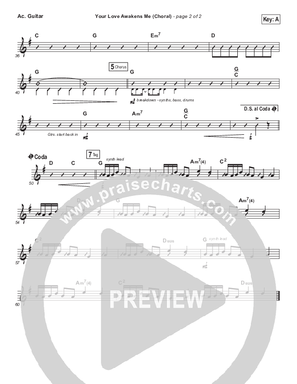 Your Love Awakens Me (Choral Anthem SATB) Acoustic Guitar (Phil Wickham / Arr. Luke Gambill)