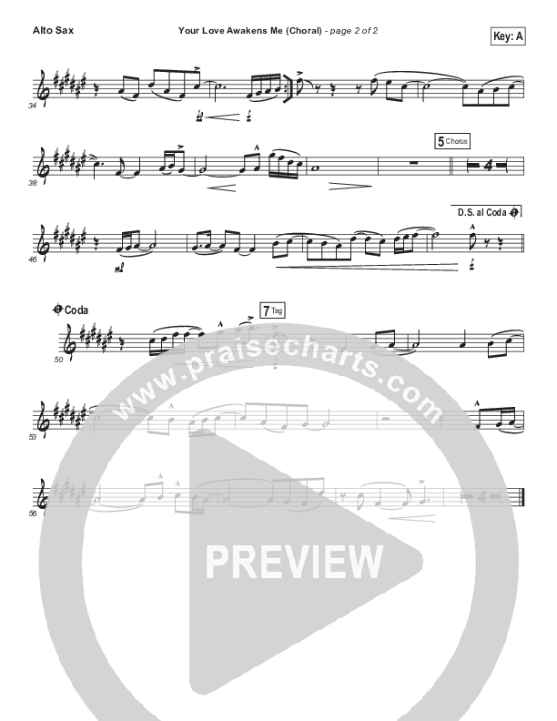 Your Love Awakens Me (Choral Anthem SATB) Alto Sax (Phil Wickham / Arr. Luke Gambill)