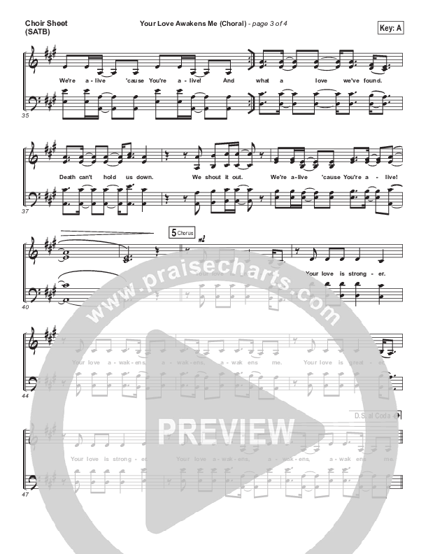 Your Love Awakens Me (Choral Anthem SATB) Choir Sheet (SATB) (Phil Wickham / Arr. Luke Gambill)