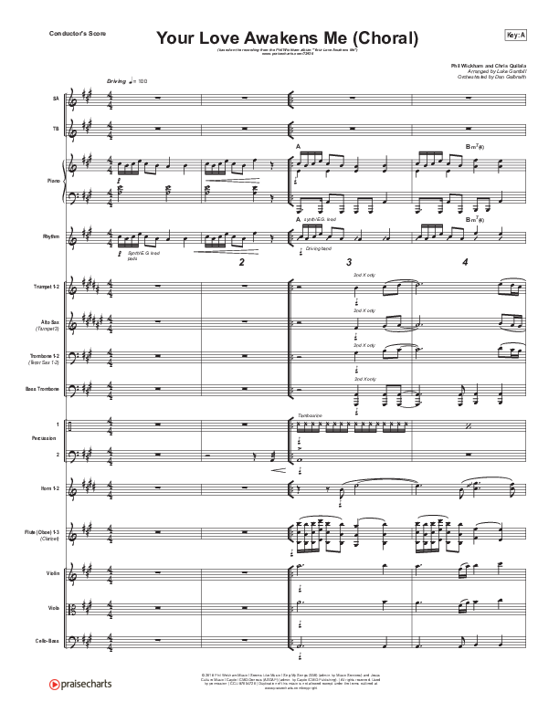 Your Love Awakens Me (Choral Anthem SATB) Conductor's Score (Phil Wickham / Arr. Luke Gambill)