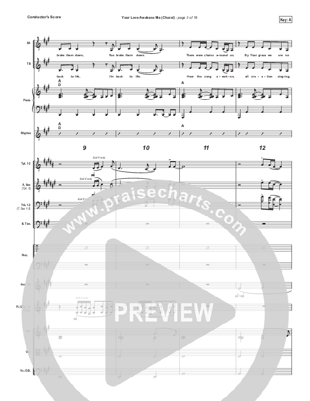 Your Love Awakens Me (Choral Anthem SATB) Conductor's Score (Phil Wickham / Arr. Luke Gambill)