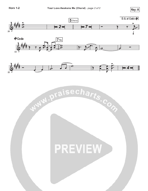 Your Love Awakens Me (Choral Anthem SATB) French Horn 1/2 (Phil Wickham / Arr. Luke Gambill)