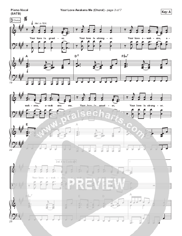 Your Love Awakens Me (Choral Anthem SATB) Piano/Vocal (SATB) (Phil Wickham / Arr. Luke Gambill)