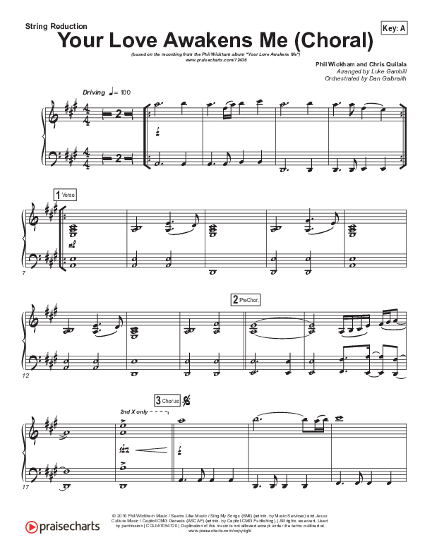 Your Love Awakens Me (Choral Anthem SATB) Synth Strings (Phil Wickham / Arr. Luke Gambill)