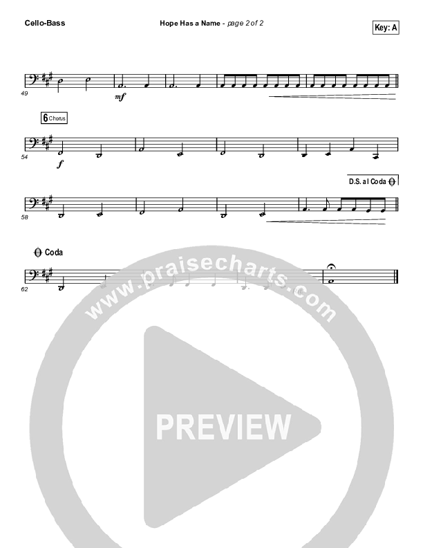 Hope Has A Name (Choral Anthem SATB) Cello/Bass (River Valley Worship / Arr. Luke Gambill)